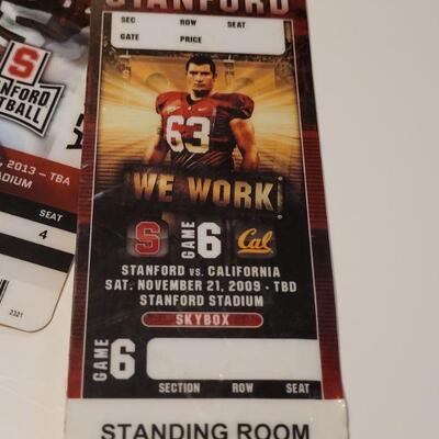 Lot #424: Assortment of STANFORD FOOTBALL Director's Level Tall Plastic Tickets w/ Lanyards