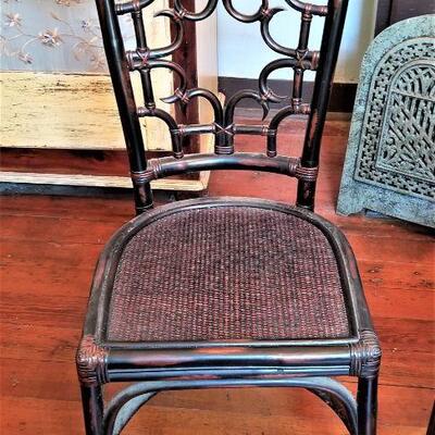 Lot #137  Pair of Asian Style Rattan Side Chairs