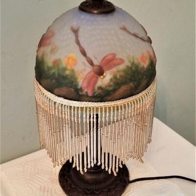 Lot #138  Decorative Table Lamp - dragonfly theme