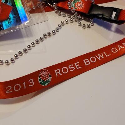 Lot #427: (3) ROSE BOWL STANFORD FOOTBALL Game Tickets w/ Lanyards and Buttons