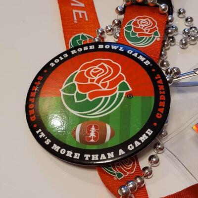 Lot #427: (3) ROSE BOWL STANFORD FOOTBALL Game Tickets w/ Lanyards and Buttons