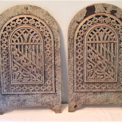 Lot #141  Pair of Coal Fireplace Covers - antique