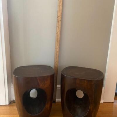 E - 522: Pair of Indonesian Wood Stools 