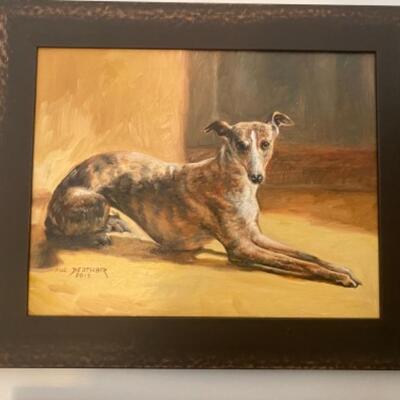 I - 724 SIGNED Original Oil Painting by Sue Deutscher  of Whippet Dog