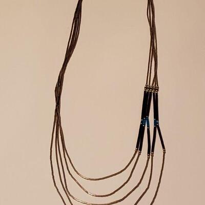 Lot 447: Navajo Liquid Silver Beads Necklace 