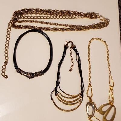 Lot 452: Costume Jewelry Necklaces and Belt