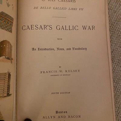 I - 732 Antique Single Book by Francis W. Kelsey - Caesarâ€™s Gallic War 9th Edition 1898