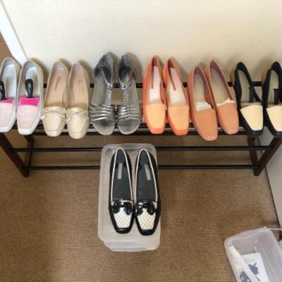 Lot 61U. Seven pairs of shoesâ€”Enzo Angelina, 3 new, 4 used, size 9.5 to 10, spectators and loafers--$150