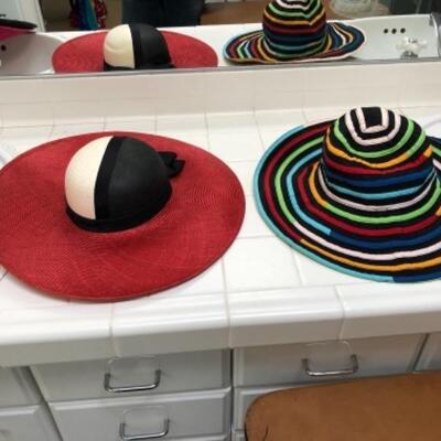 Lot 66U. Five wide-brimmed hatsâ€”Morgan Taylor, Sonni, etc. and one mother of bride style with netting--$25