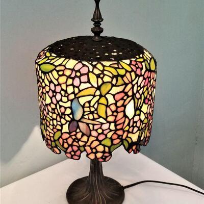 Lot #145  Very nice PAIR of Contemporary Tiffany style table lamps