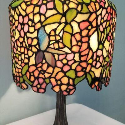 Lot #145  Very nice PAIR of Contemporary Tiffany style table lamps