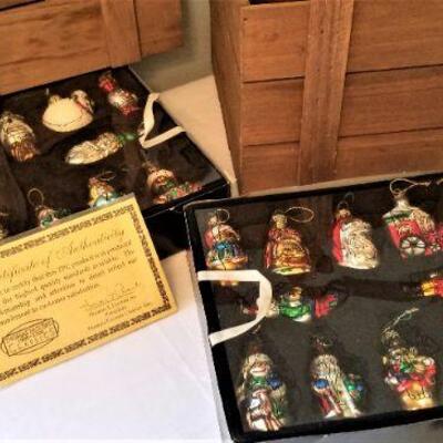 Lot #147  Set of Thomas Paccione Mercury Glass Christmas Ornaments - 2002