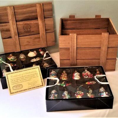 Lot #147  Set of Thomas Paccione Mercury Glass Christmas Ornaments - 2002