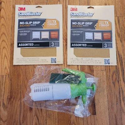 Lot #488: Sandpaper Variety Packs (2) Unused and New Sprayer Tool