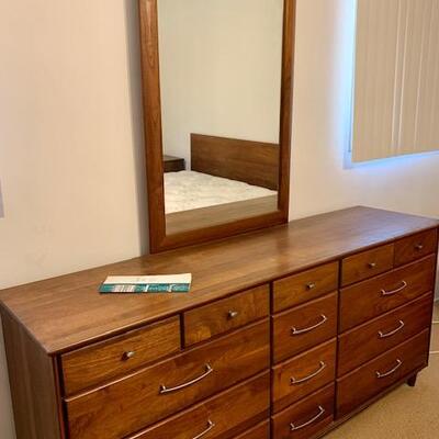 LOT 1 MCM ACE HI "Prelude" Triple Chest 14 Drawer Console Dresser w/Mirror