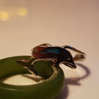 Lot 491:  Vintage Rings (Taxco, Jade, Abalone)