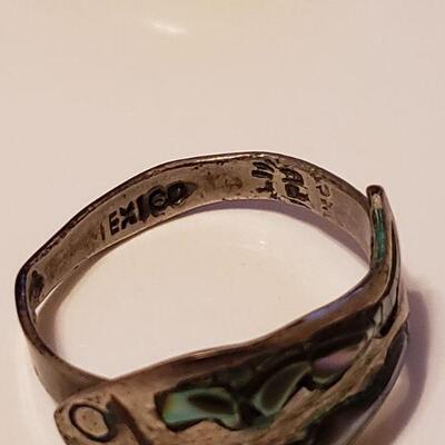 Lot 491:  Vintage Rings (Taxco, Jade, Abalone)