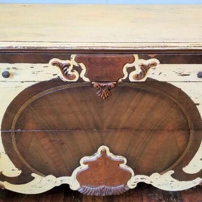 Lot #156  Antique 3 drawer dresser - solid wood