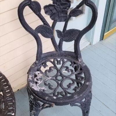 Lot #159  Cast Iron Bistro Set #2 - 3 pieces