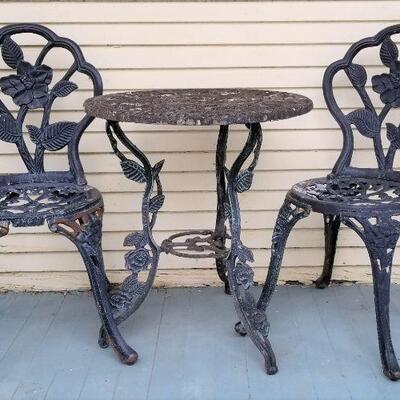 Lot #159  Cast Iron Bistro Set #2 - 3 pieces