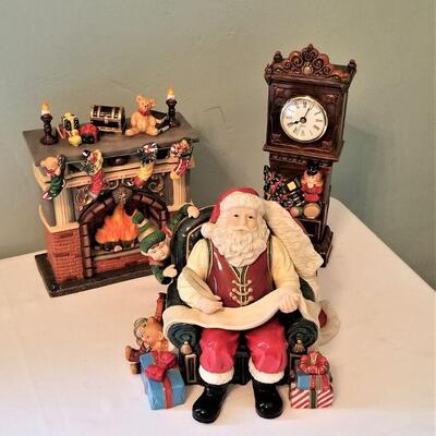 Lot #160  Three piece porcelain Christmas Scene in box