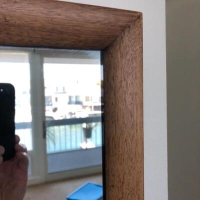 Lot 123U. Wood framed mirror, 32â€ x 42-1/4â€--$25