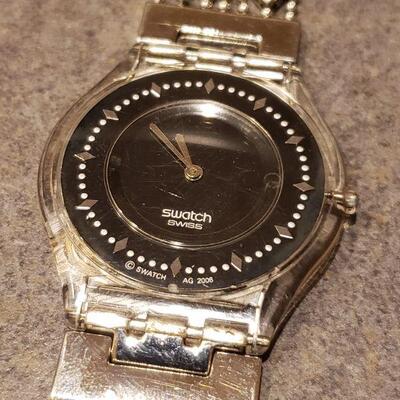 Lot 506: Swatch Watch with Metal Diamond Band