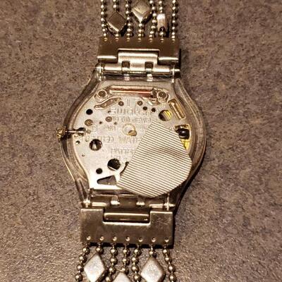 Lot 506: Swatch Watch with Metal Diamond Band