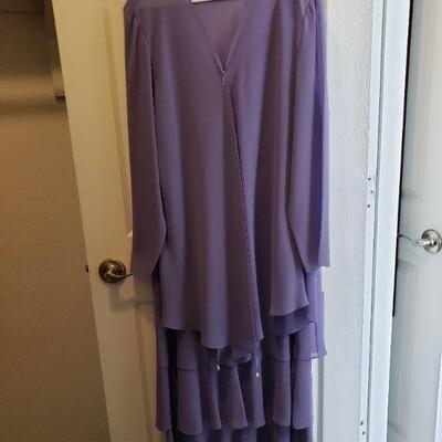 Lot 520: Layered Purple Dress 2 Pieces (Tank Dress with See Through Jacket)