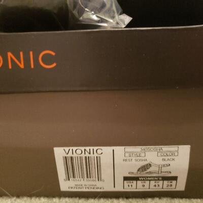 Lot 544: Brand New Vionic Black Fringe Sandals