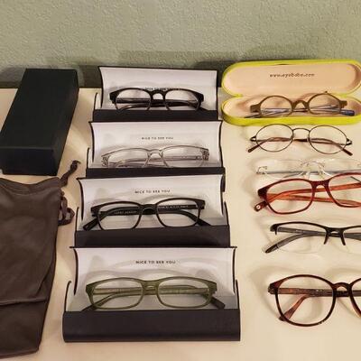 Lot 564: Eye Glasses lot (5 pairs of Warby Parker Prescription & 5 Magnifiers/Cheaters shown in pics)