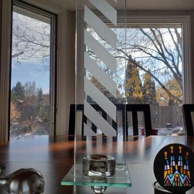 LOT 572: 2 Candle holders and a Glass Whale (has a chip)