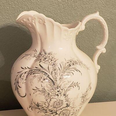 Lot 588: Antique Pitcher & Bowl Transfer Ware