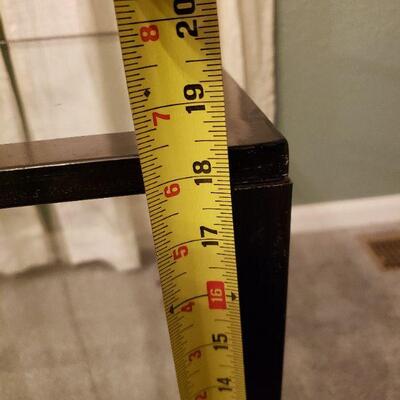 Lot 591: Glass top Metal Table