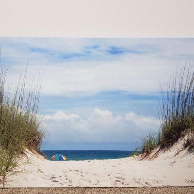 Lot 627: Beach Photo on Canvas