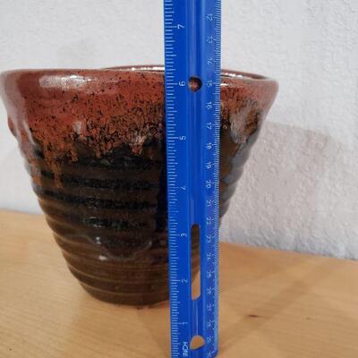 Lot 671: Artist Sign Pottery Vase/Wall Pocket