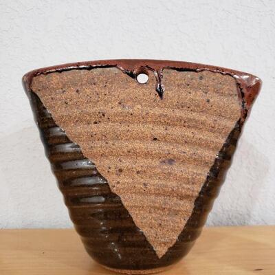 Lot 671: Artist Sign Pottery Vase/Wall Pocket