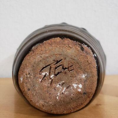 Lot 671: Artist Sign Pottery Vase/Wall Pocket