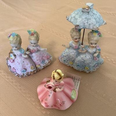 LOT 10 Group of 3 Ceramic Girl Figurines China