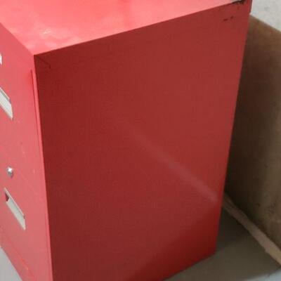 Lot 678: Red File cabinet 
