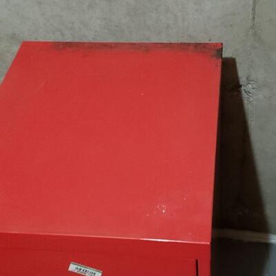Lot 678: Red File cabinet 