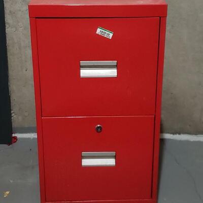 Lot 678: Red File cabinet 