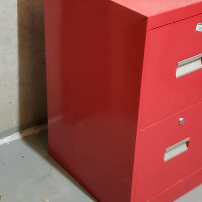 Lot 678: Red File cabinet 