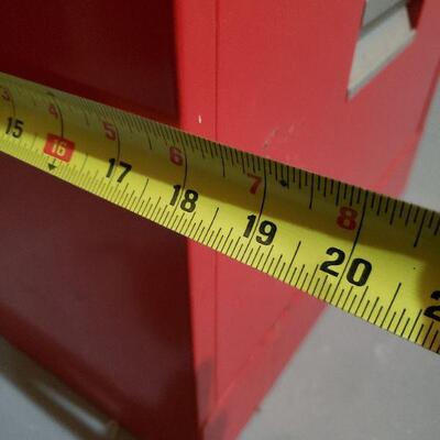 Lot 678: Red File cabinet 