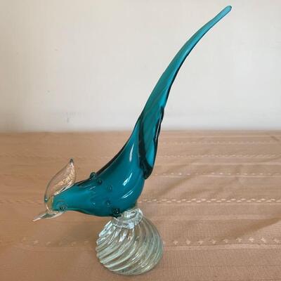 LOT 18 Murano Glass Hand Blown  Blue Bird 11" tall