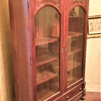 Lot #187  Art Nouveau Glass-Fronted Cabinet