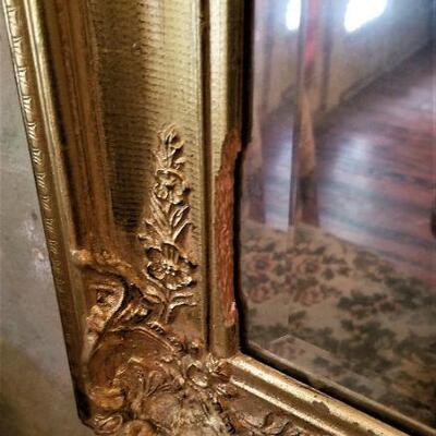 Lot #191  Large Beveled Wall Mirror with Gilded Frame - Contemporary