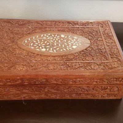 Hand Carved Wood Box Lot