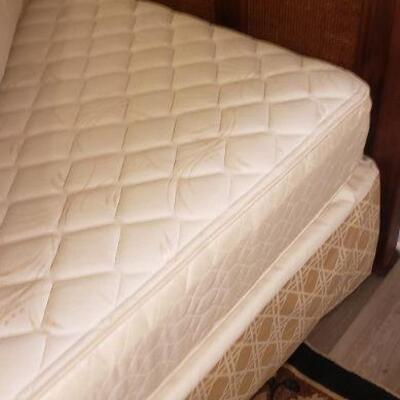 Wood King Bed Lot with Mattresses