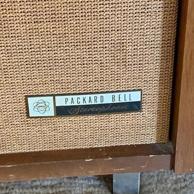 LOT 26 MCM Packard Bell Stereo Speakers Top Open